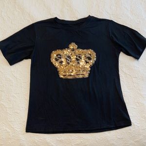 Small black and faux fur top